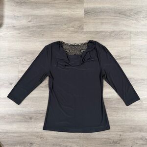 Dark Grey Cowl Neck Top